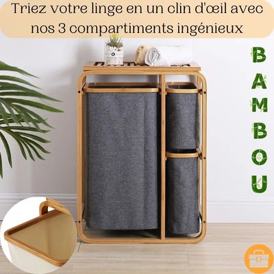 Bamboo Laundry Basket - Threesome-sympaâą