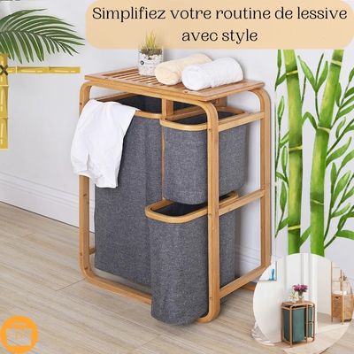 Bamboo Laundry Basket - Threesome-sympaâą