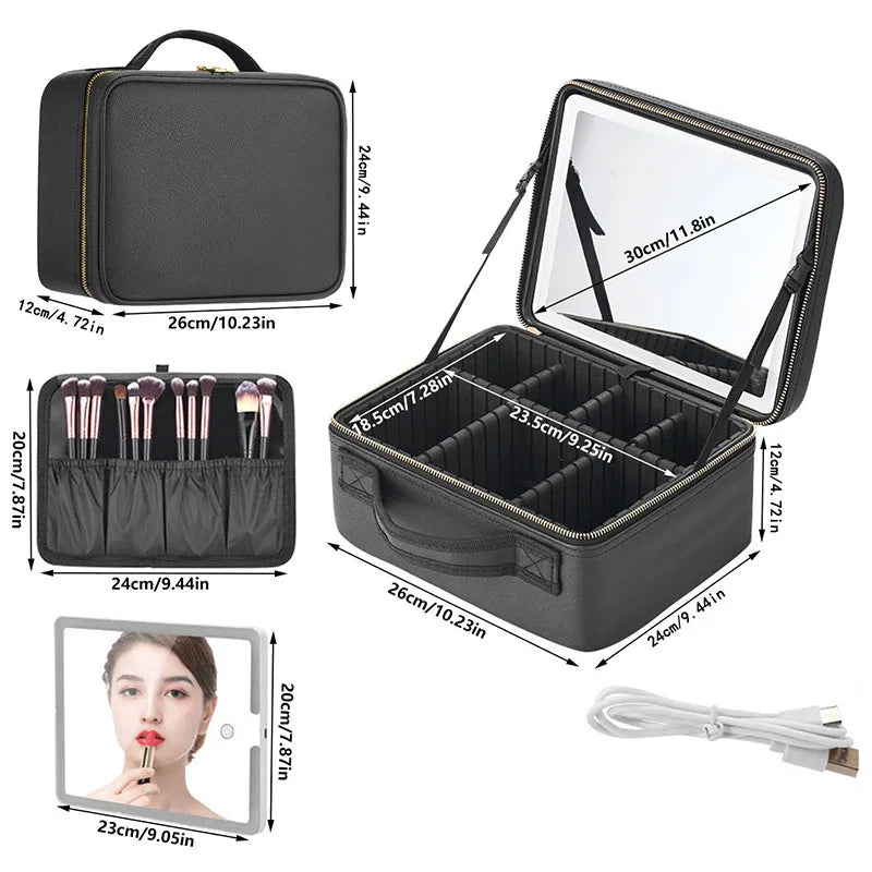 Makeup Bag - LED mirror-Sympaâą