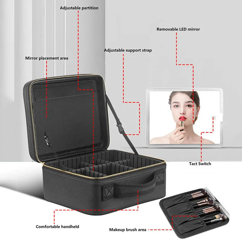Makeup Bag - LED mirror-Sympaâą