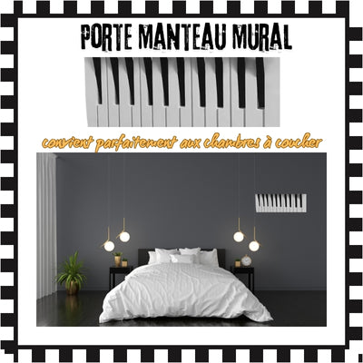 Porte manteau mural bois - Piano-Sympa™